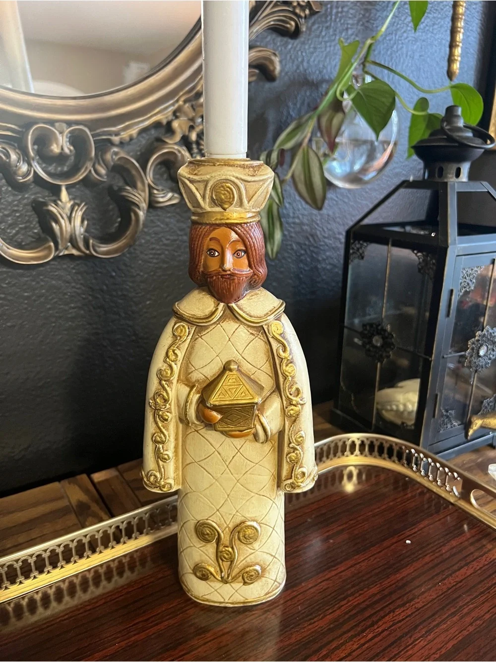 Vintage wise man taper candleholder